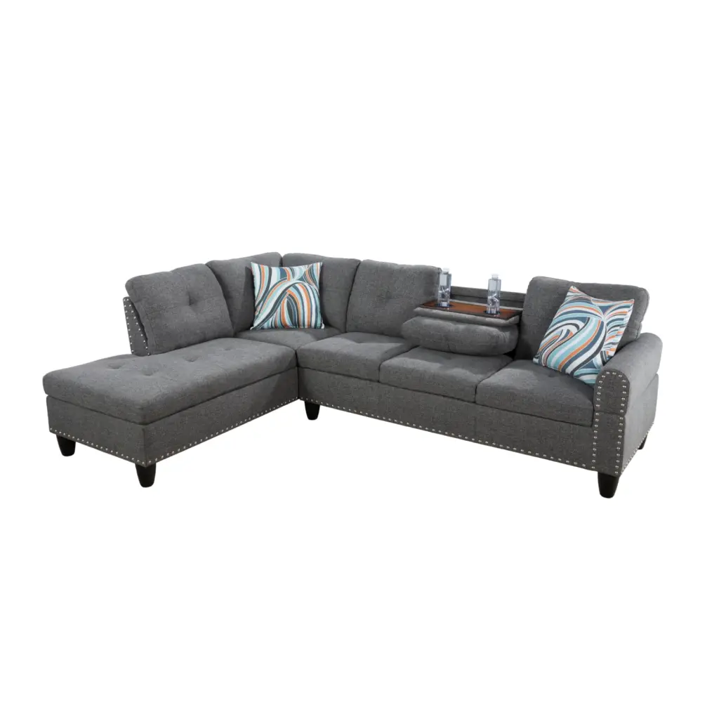 Modular Profile Sofa L-shaped Sofa Storage Space And 2 Pillows Modular Profile 4-seater Sofa Chairs Suitable Living Room O...