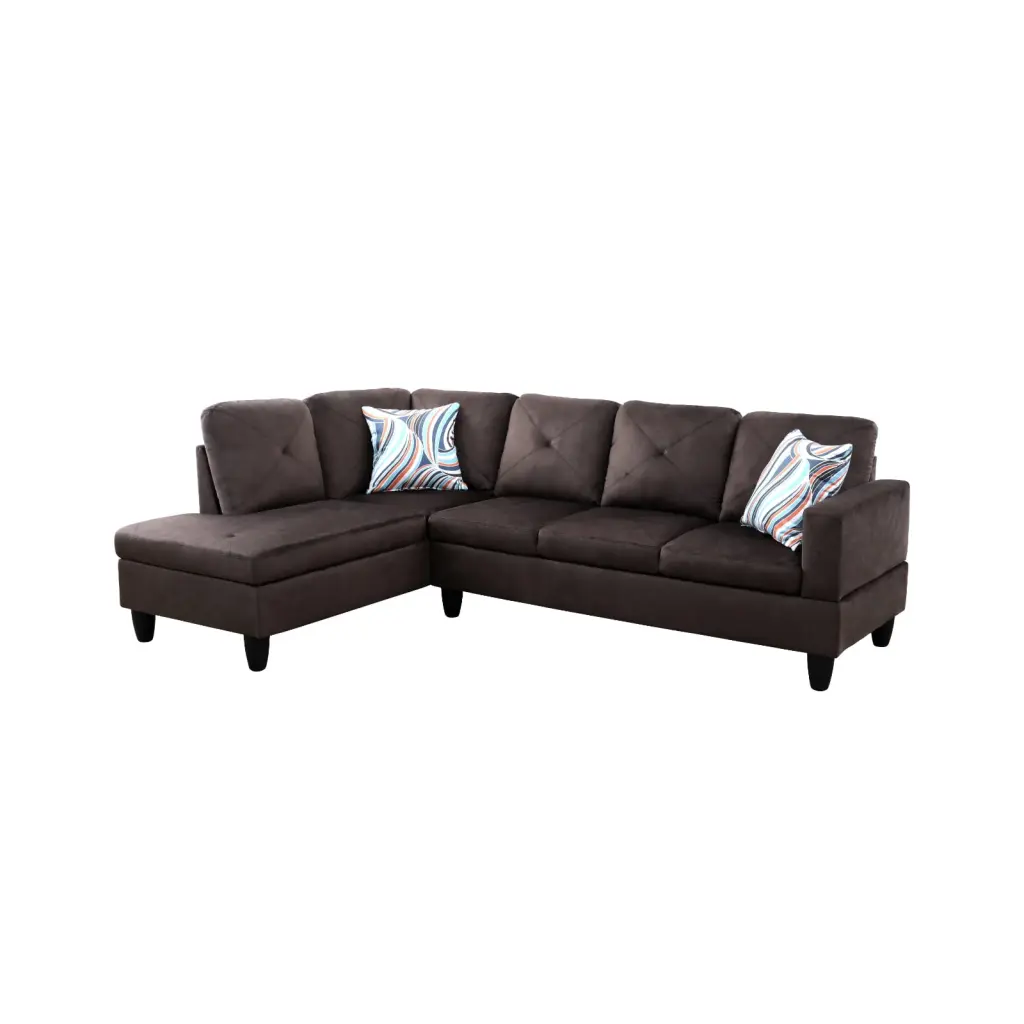 Modular Profile Sofa L Shaped Storage Space and 2 Pillows 4 Seater Chairs Living Room Office Corridor Espresso Left Chair ...