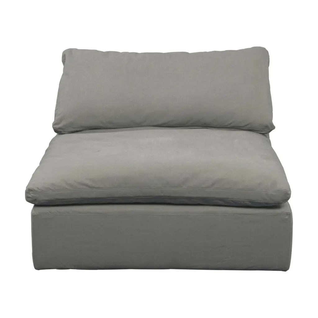 Hamptons Collection 3-Piece Gray Fabric Cloud Puff Modular Sectional Sofa