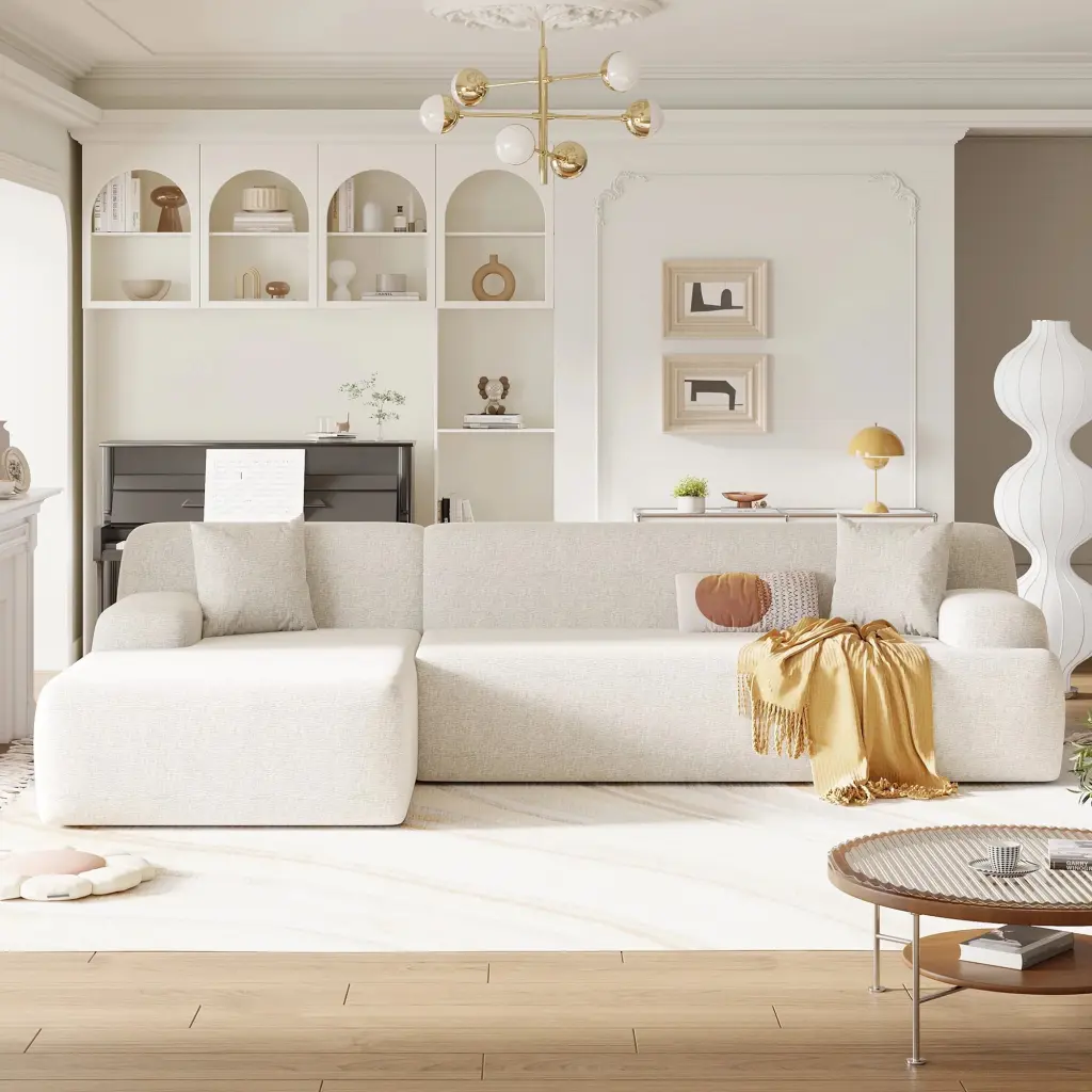 U_Style Modern Large L-Shape Modular Sectional Sofa Living Room Bedroom Salon 2 Piece Free Combination Simplified Style U ...