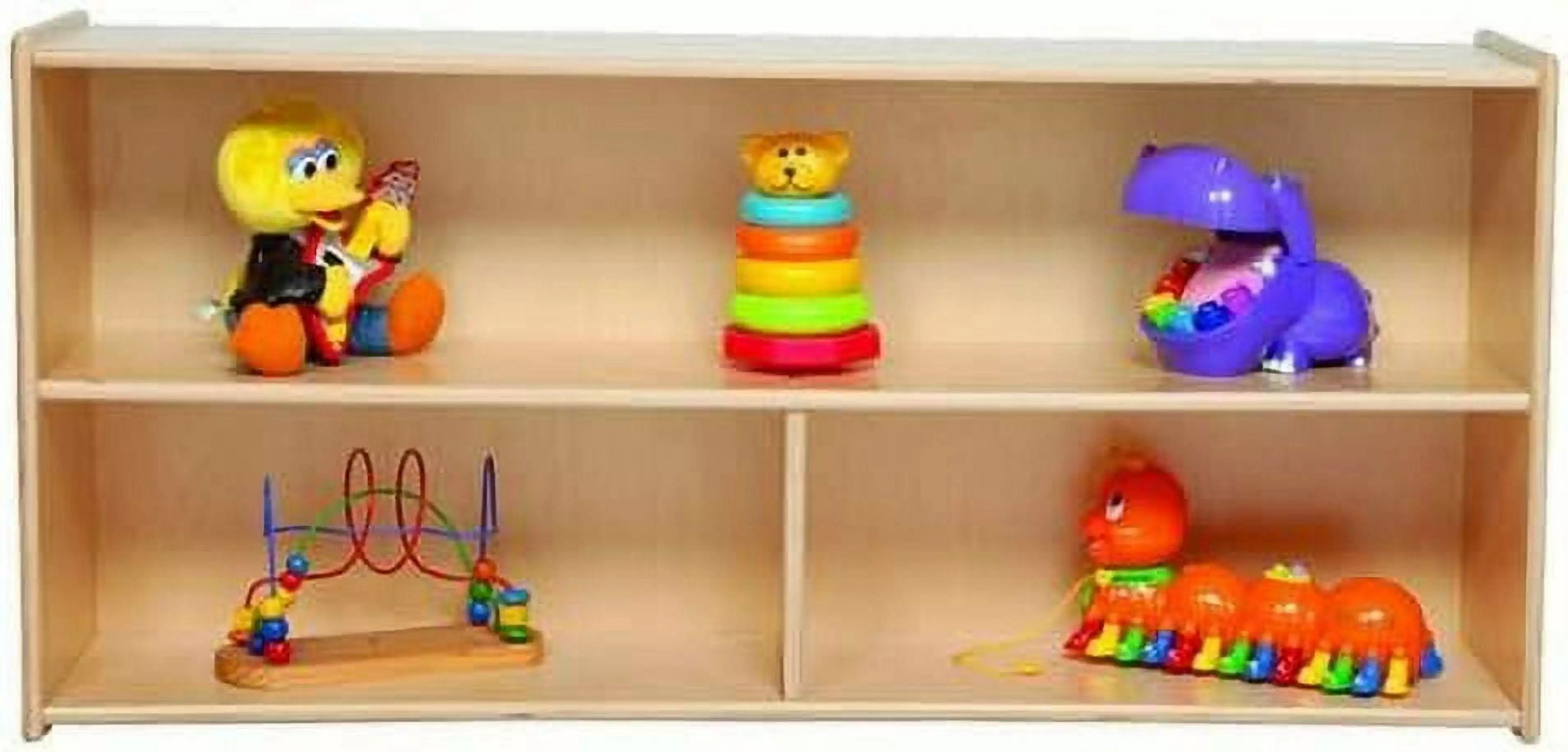 RRI Goods 2-Shelf Kids Bookshelf & Toy Storage Organizer 3-Section Montessori Shelves