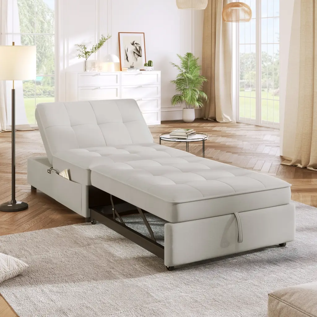 4 1 Sleeper Sofa Bed Storage Pocket and USB Port Small Apartments and Living Rooms GUTALOR