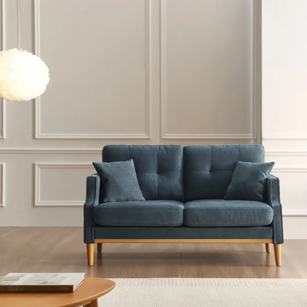 Dcenta Loveseats 2 Seater Sofa Waterproof Fabric USB Port and 2 Pillows