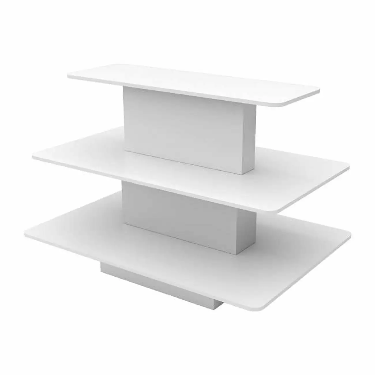 Econoco WD3RTWH 60 x 42 x 42 3-Tier Rectangular White Table