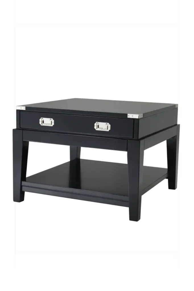Black Side Table Eichholtz Military Industrial Bedside Table