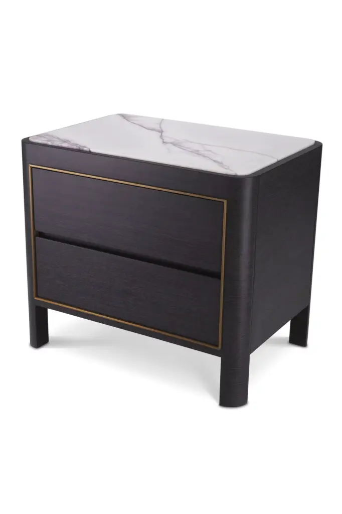 Charcoal Gray Bedside Table Eichholtz Corazon