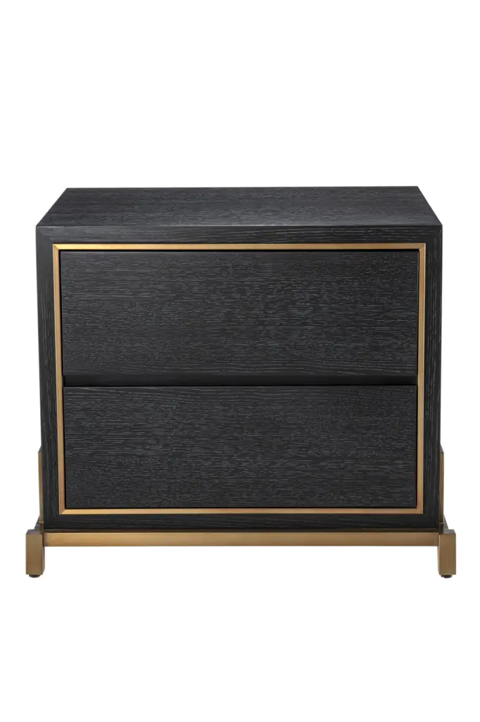 Charcoal Oak Bedside Table Eichholtz Hazel Nightstand Storage
