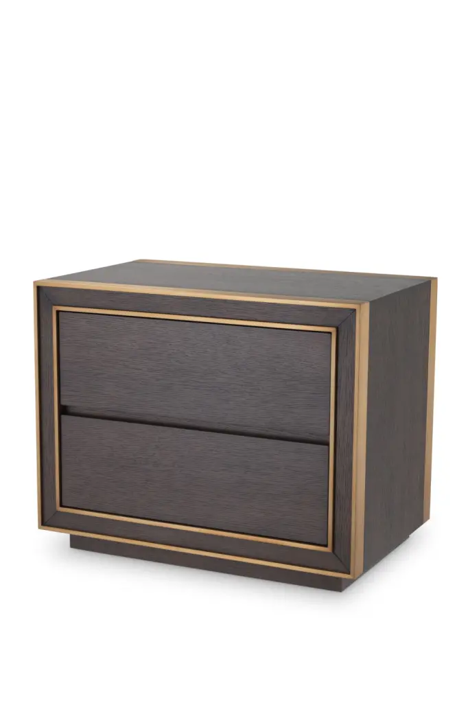 2 Drawer Oak Side Table Eichholtz Camelot Bedroom Nightstand