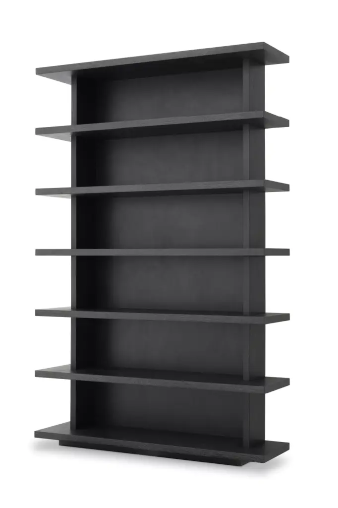 Charcoal Gray Oak Bookcase Eichholtz Malibu Stylish Bookshelf