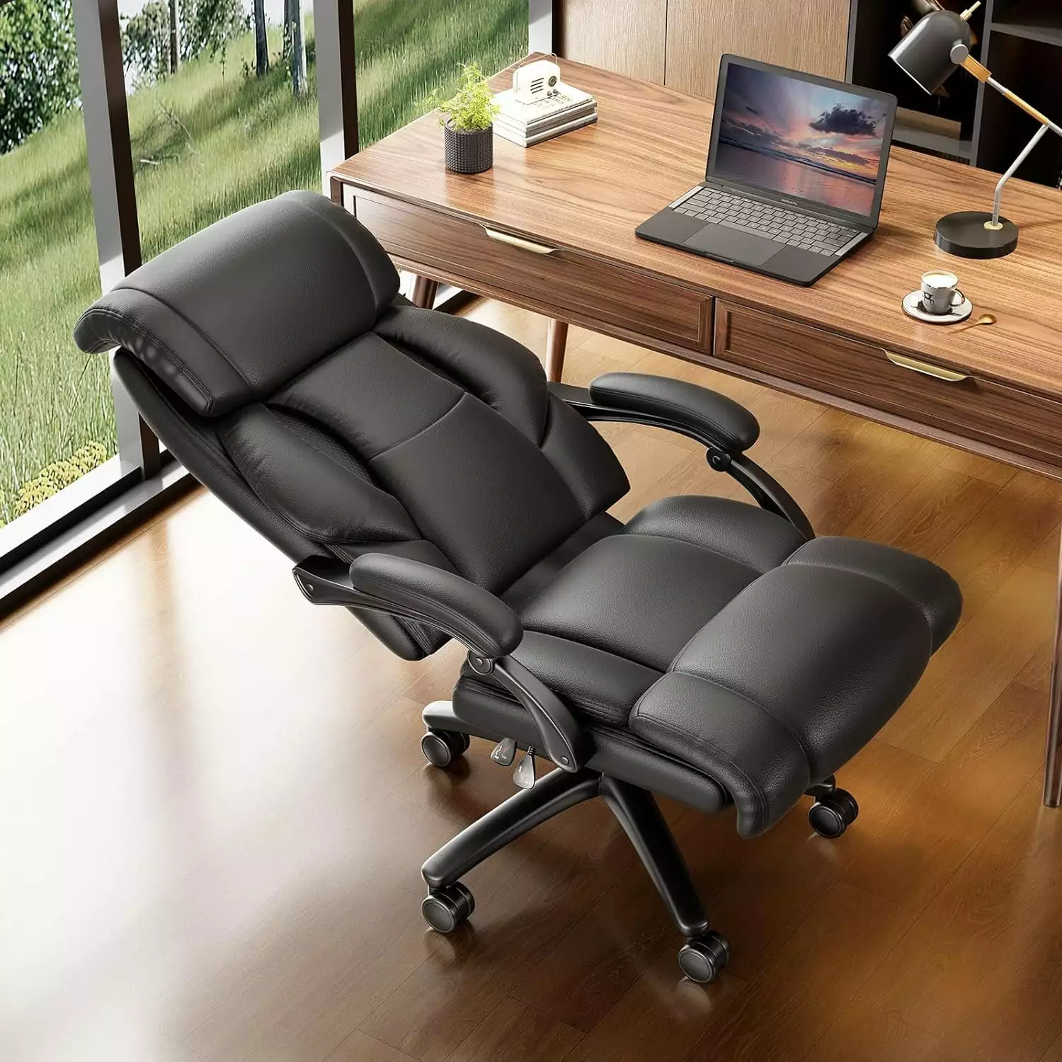 Reclining Office Chair High Back Executive Chair Lumbar Support Ergonomic Desk Chair FYB
