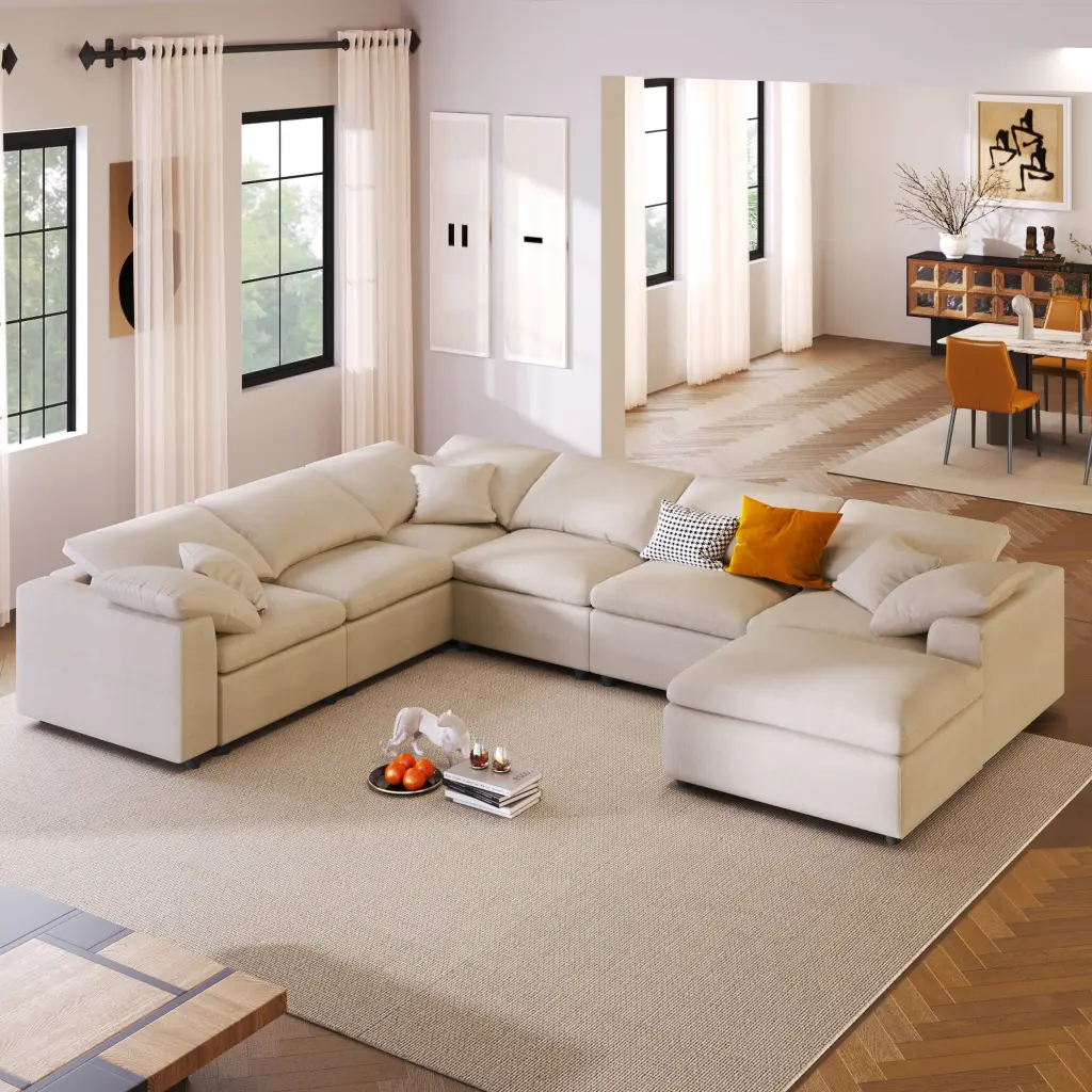 Oversized Modular Sectional Sofa Ottoman L Shaped Corner Sectional Living Room Office Miekor