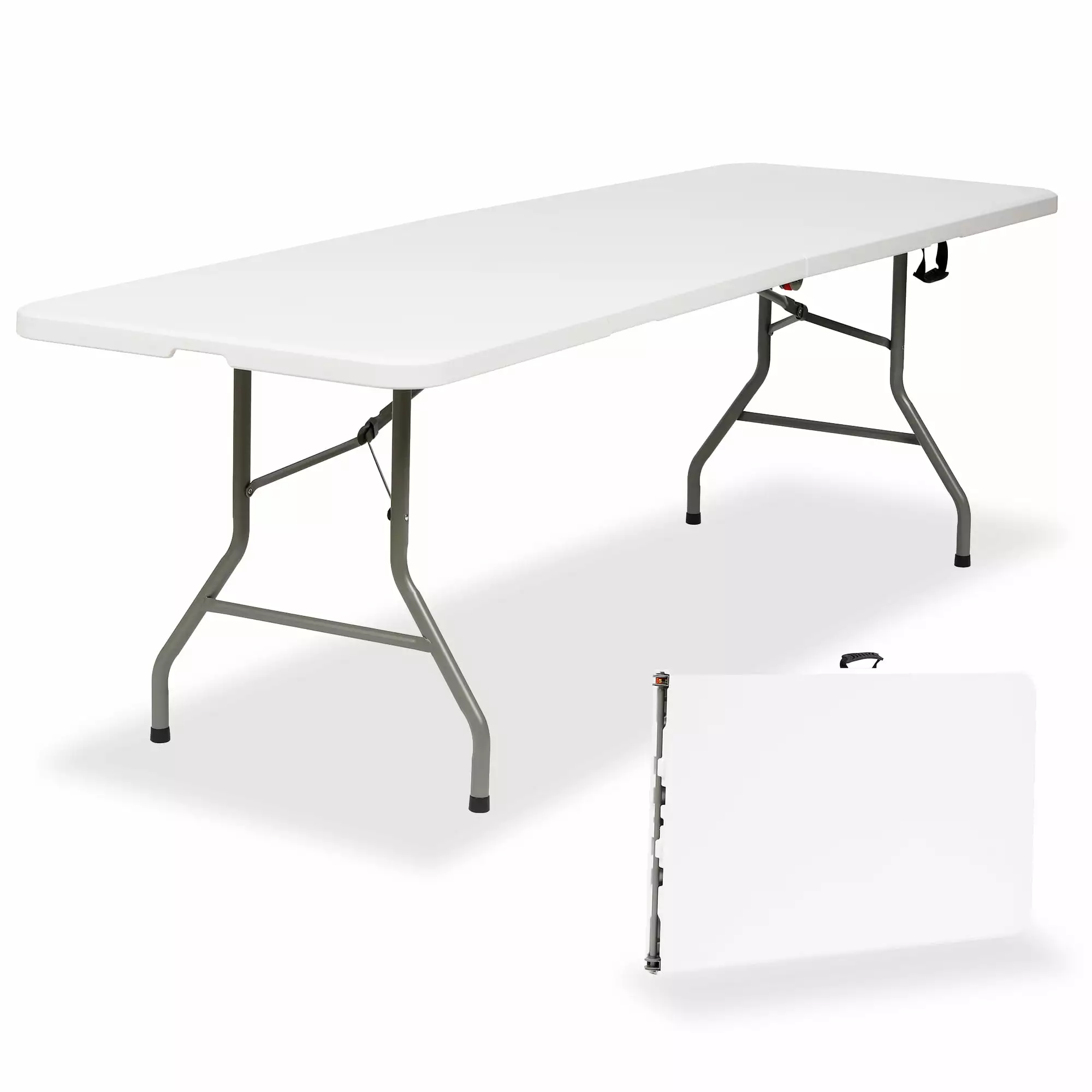 GIVIMO 8ft Long Folding Party Table Office Beach Picnic Garden Home Dining Wedding Indoor Outdoor-White