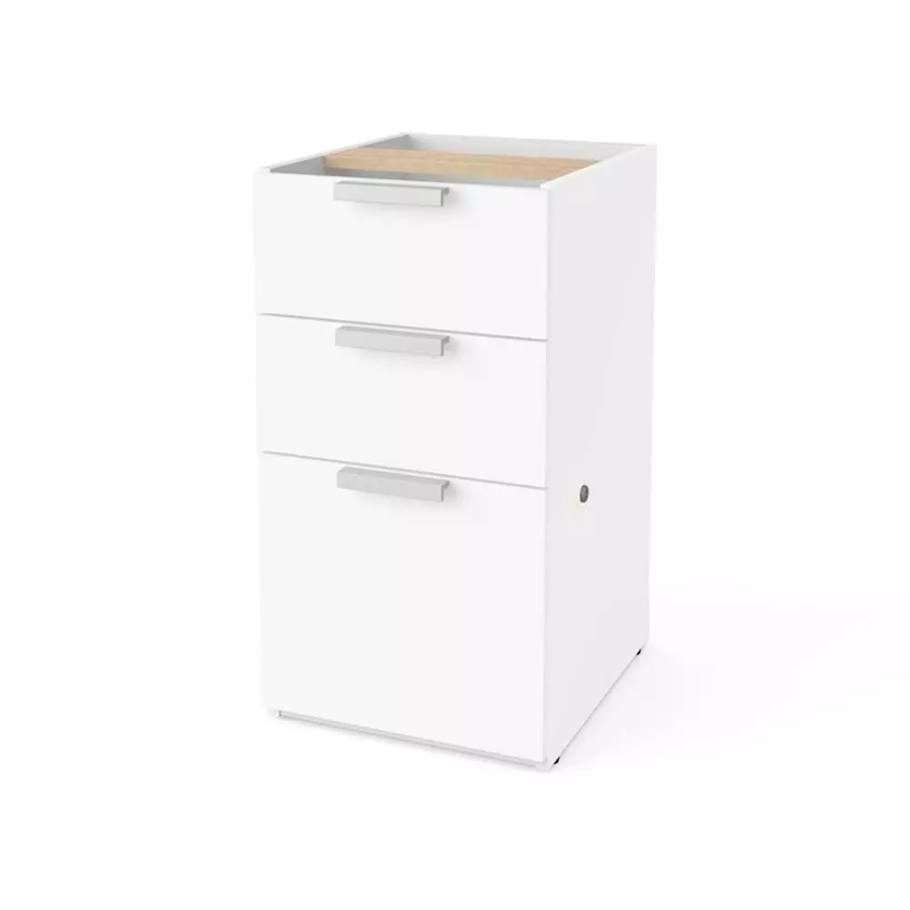 Pemberly Row Modern Contemporary 29.7H White Pedestal Home Office