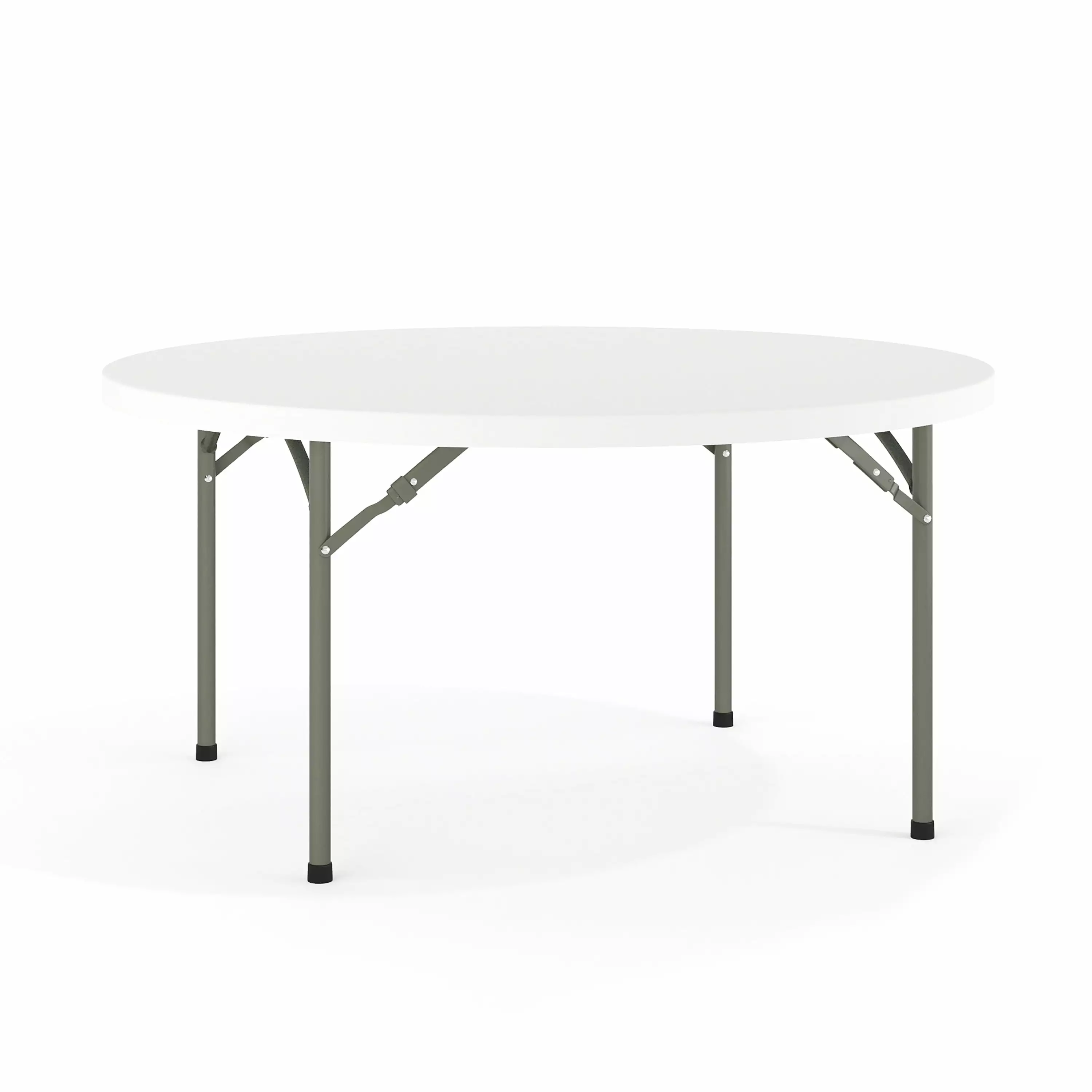 5 Foot Round Indoor Outdoor Plastic Folding Event Table White Flash Furniture