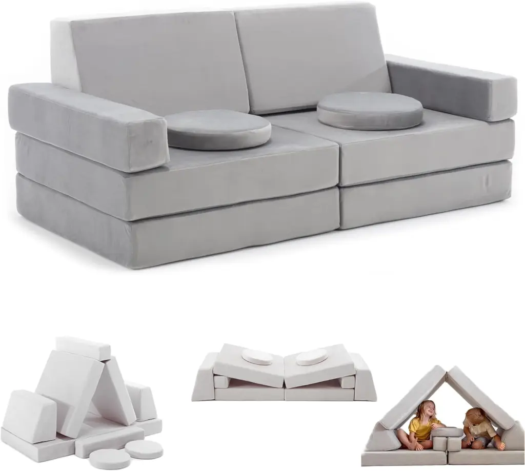 Modular Kids Play Couch Building Fort Child Sectional Sofa Imaginative Furniture Play Set Puapli