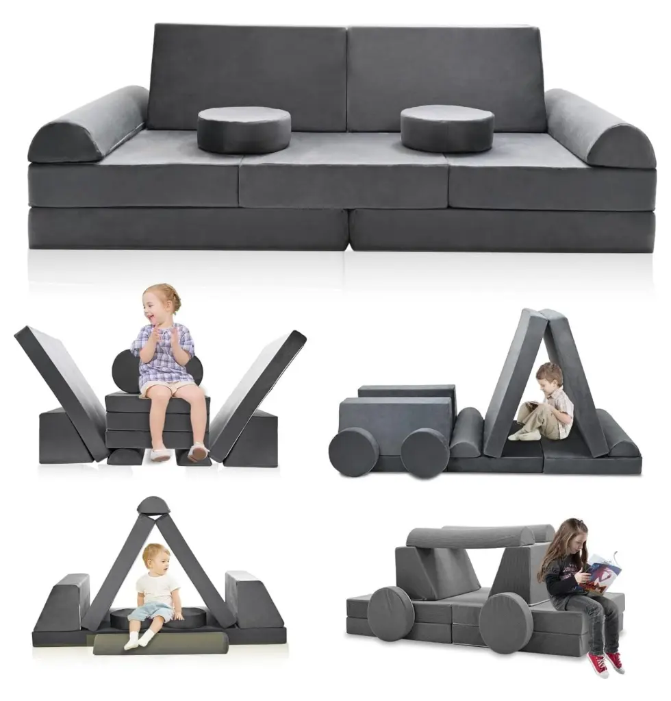 ZHAOTONG 11pcs Kids Play Couch Toddler Sofa Large Modular Sectional Nugget Couch Playroom