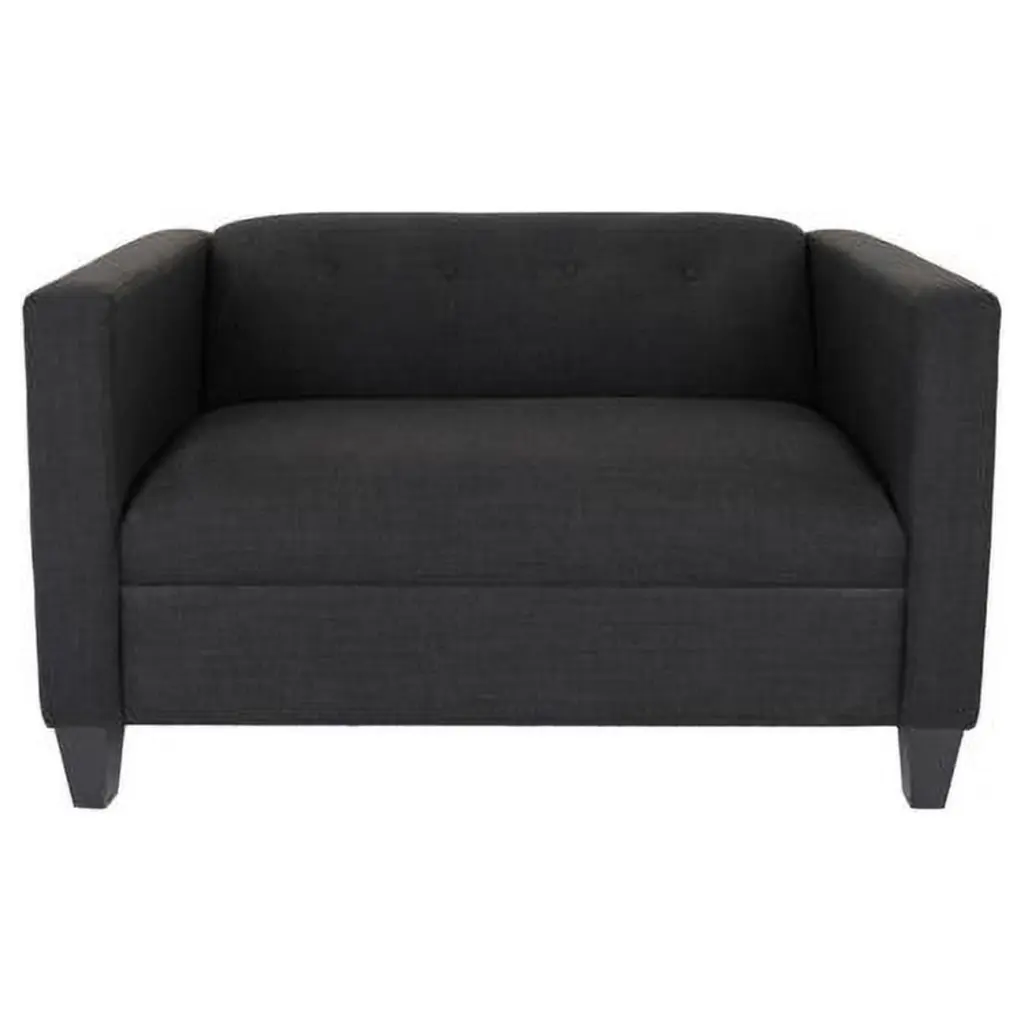 80 Inch Black & Dark Brown Polyester Blend Love Seat - Spacious Seating Living Room Fancy Fixtures