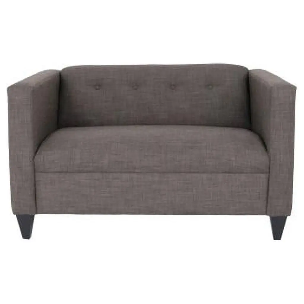 50 Inch Charcoal & Dark Brown Polyester Blend Love Seat - Modern and Durable Fancy Fixtures
