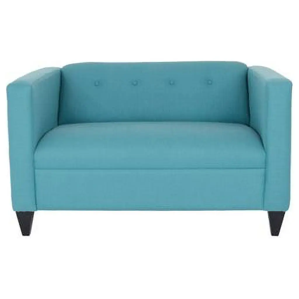 50 Inch Teal Blue & Dark Brown Polyester Blend Love Seat - Compact and Stylish Fancy Fixtures