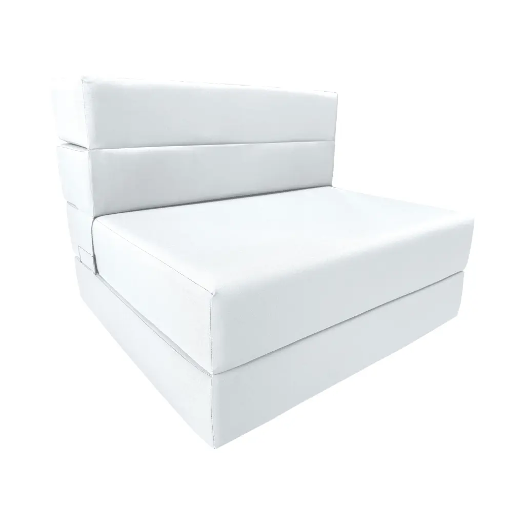 Lounger Folding Foam Mattress Portable Convertible Sofa Bed Sleeper Flip Chair White 80 x 32 x 6 Amfuton