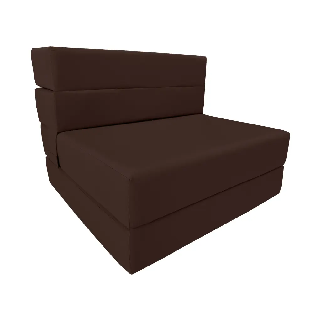 Lounger Folding Foam Mattress Portable Convertible Sofa Bed Sleeper Flip Chair Brown 80 x 32 x 6 Amfuton