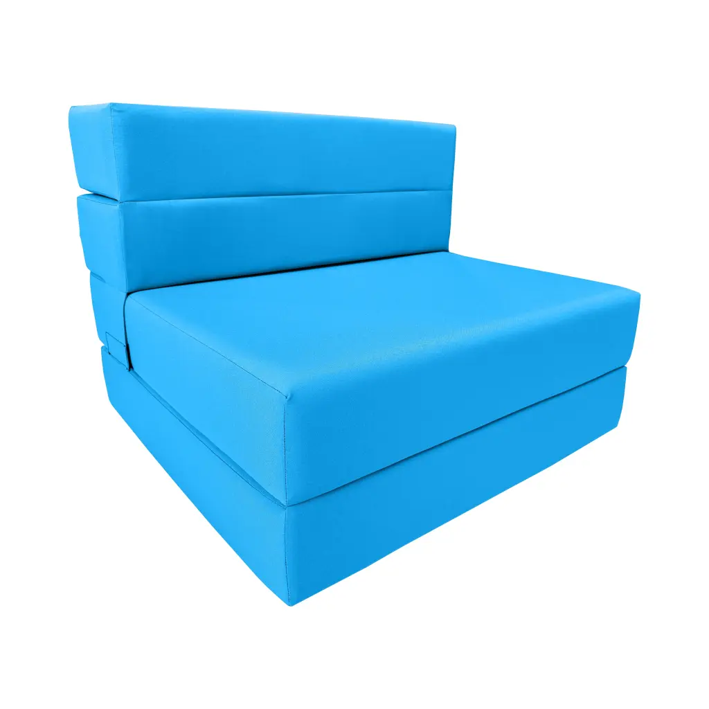 Lounger Folding Foam Mattress Portable Convertible Sofa Bed Sleeper Flip Chair Turquoise 80 x 32 x 6 Amfuton