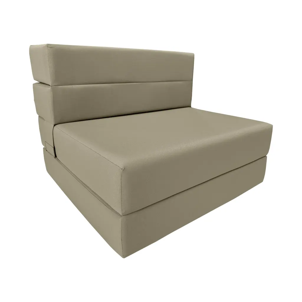 Lounger Folding Foam Mattress Portable Convertible Sofa Bed Sleeper Flip Chair Tan 80 x 32 x 6 Amfuton