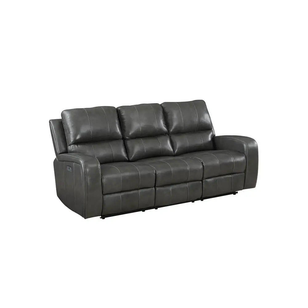 New Classic Furniture Linton Leather Sofa Power Footrest Gray