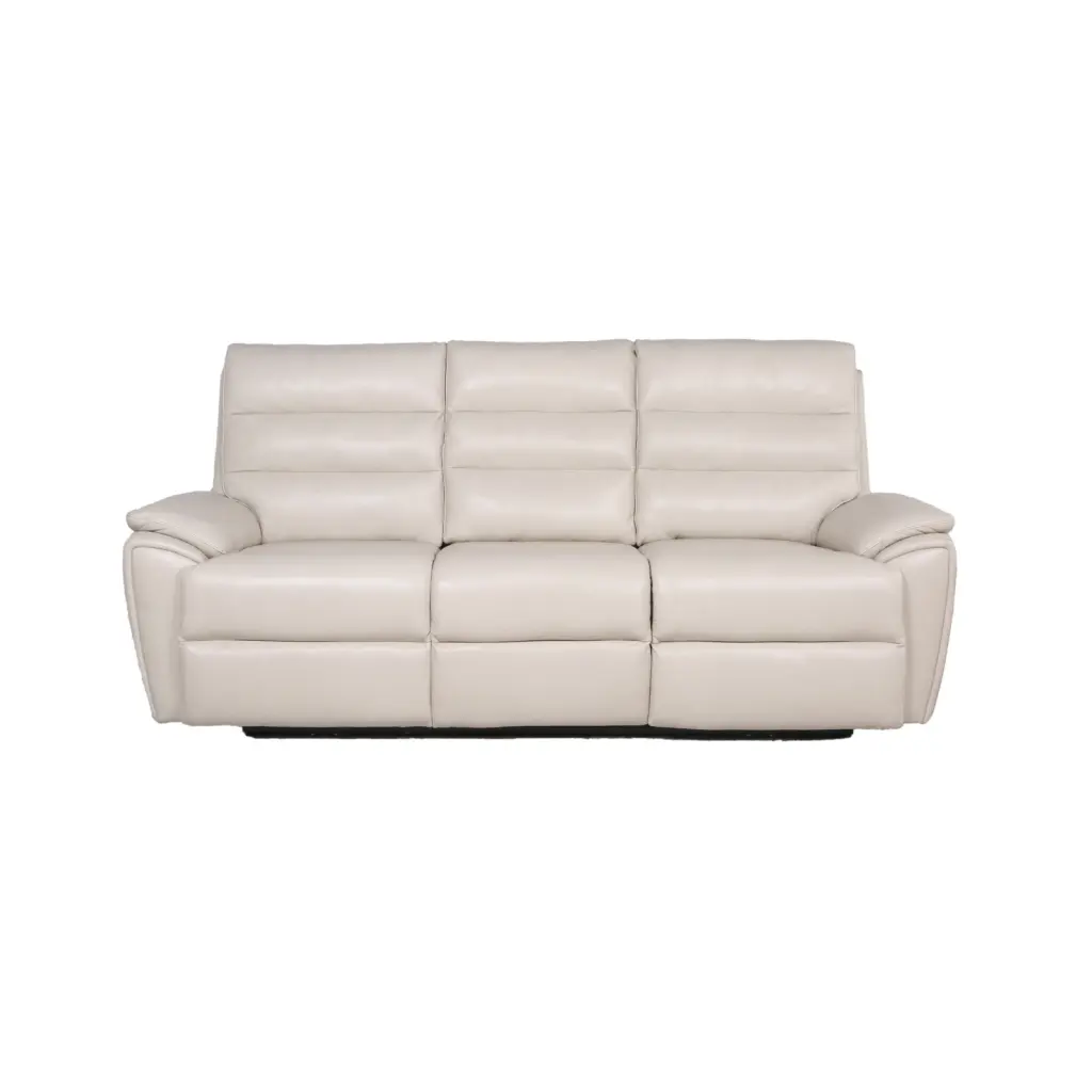 Modern Dual-Power Reclining Sofa Top-Grain Leather - Power Footrest and USB Ports - Luxurious Comfort Ponnky