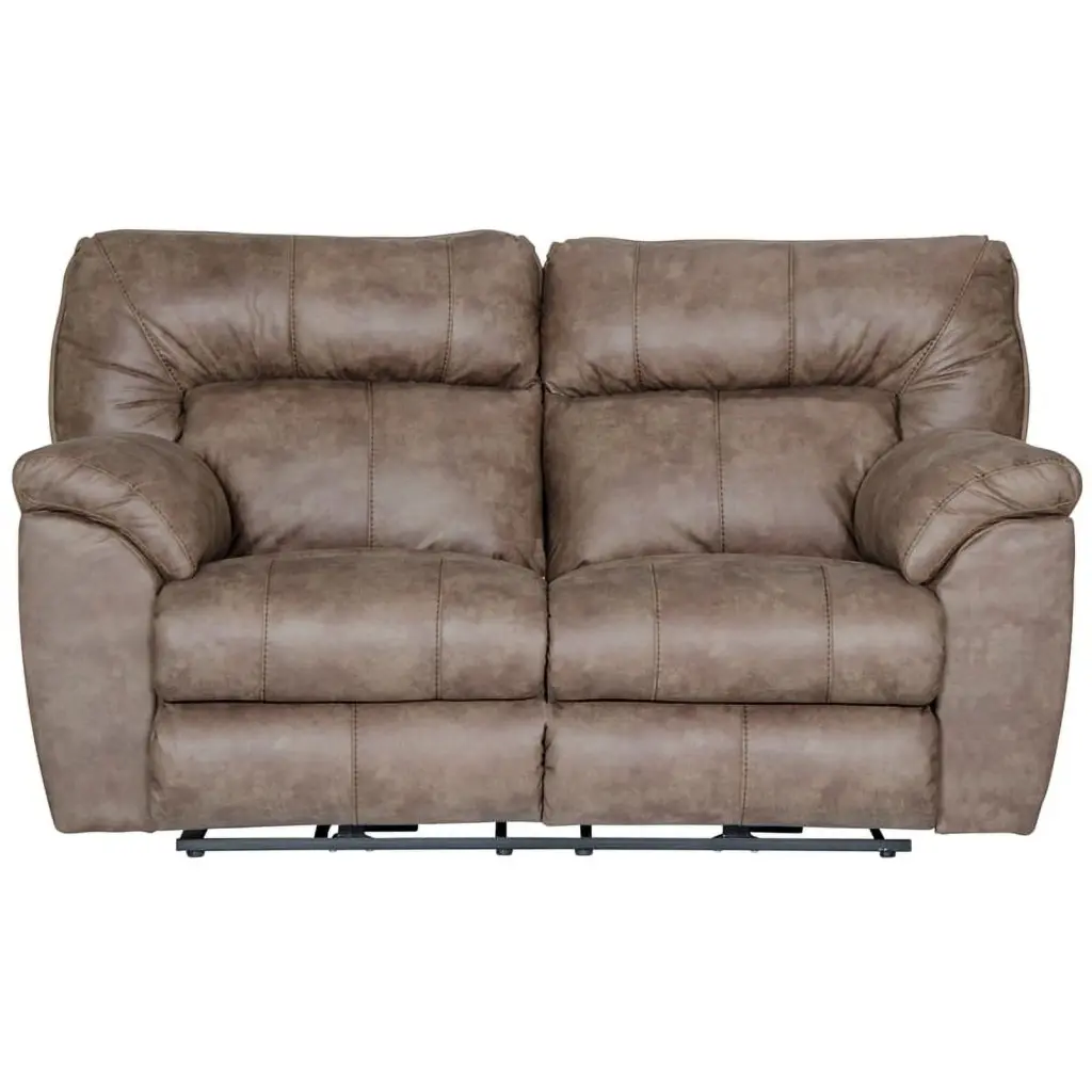 Bowery Hill Power Reclining Loveseat Brown Polyester Fabric Comfortable