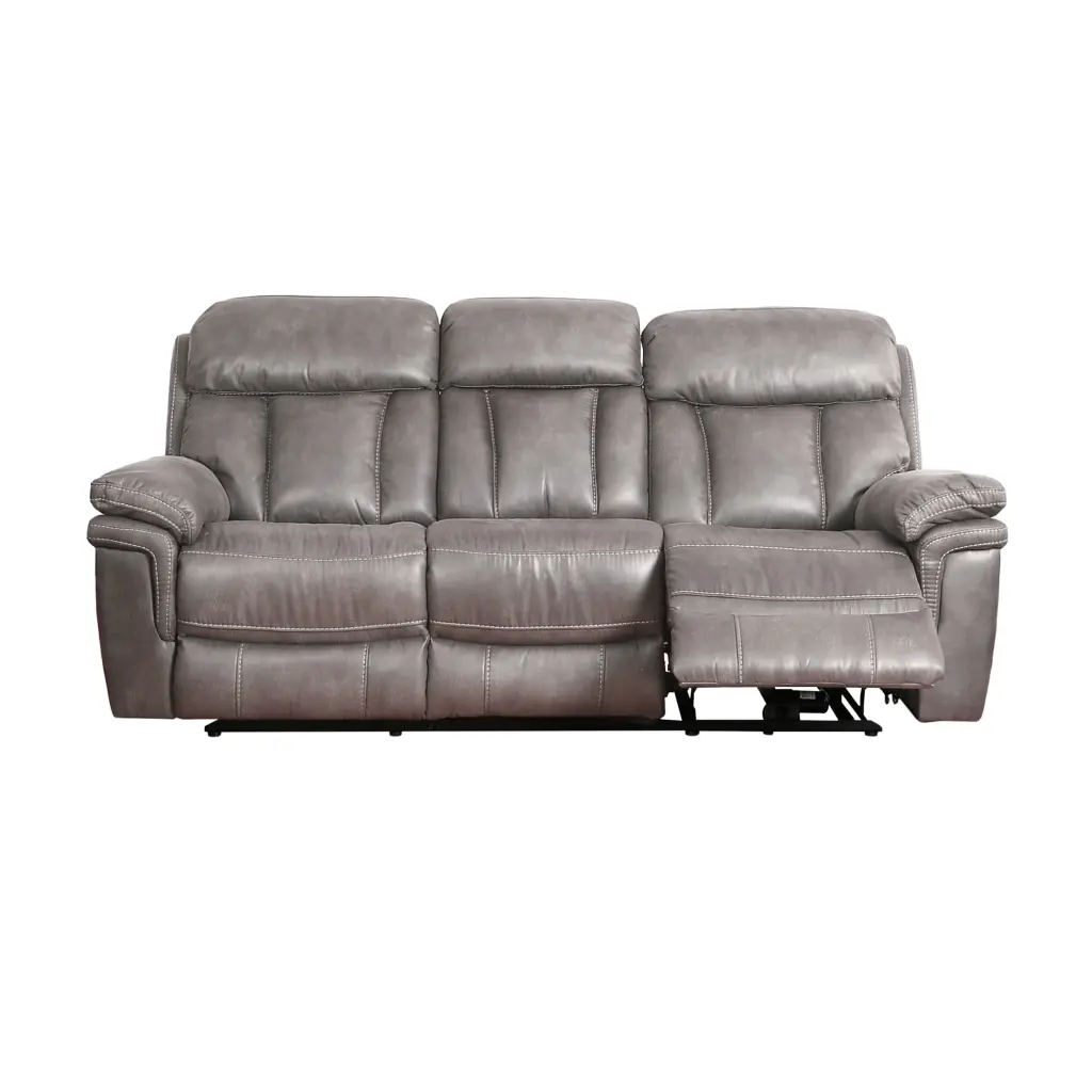Estelle Power Reclining Sofa Gunmetal Fabric Modern Living Room Armen Living