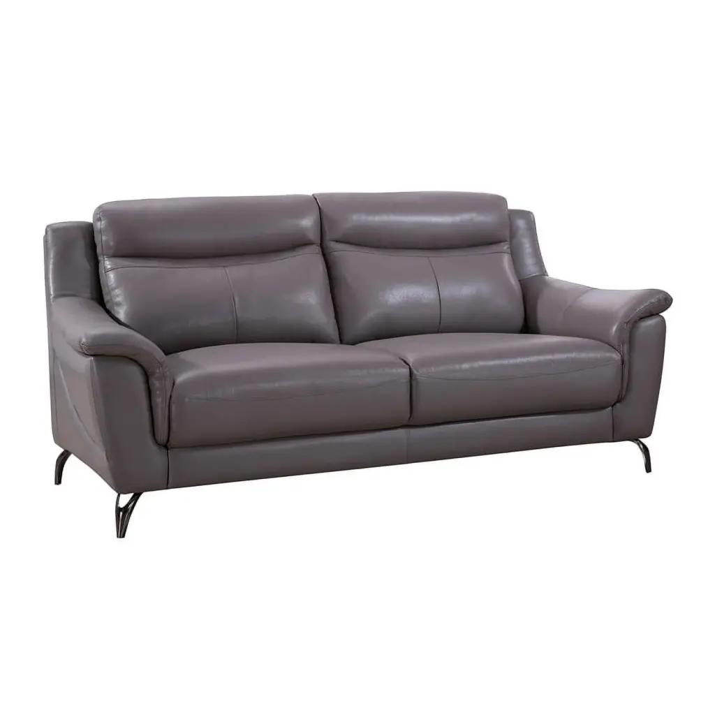 American Eagle Furniture Dark Tan Brown Top Grain Leather Sofa