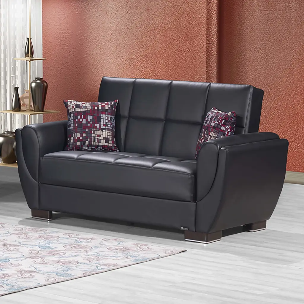 AIR ARMADA LOVESEAT 115 BLACK PU Ottomanson