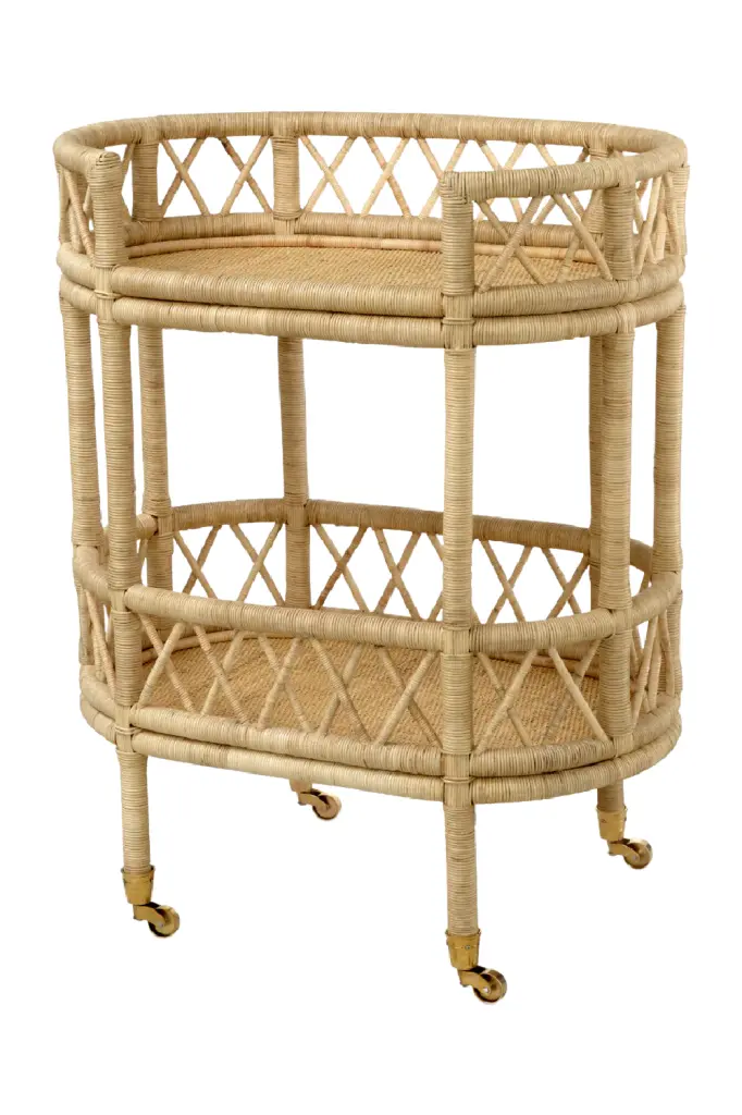Eichholtz Dorini Natural Rattan Trolley