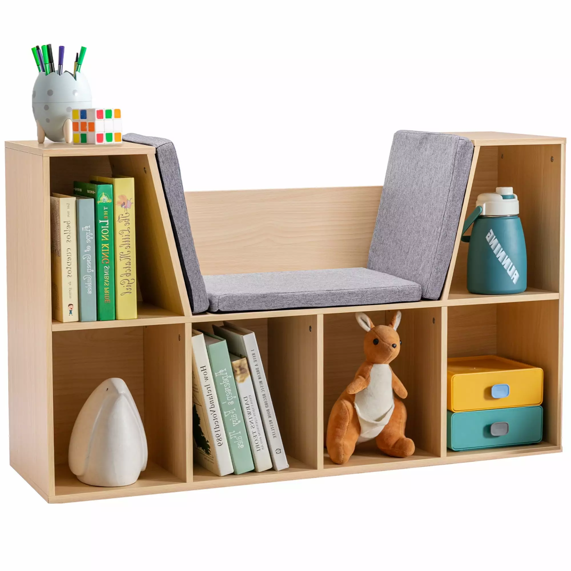 Kids Bookcase Reading Nook Organize Cozy Reading Corner 35.2 Inch Yeah Depot