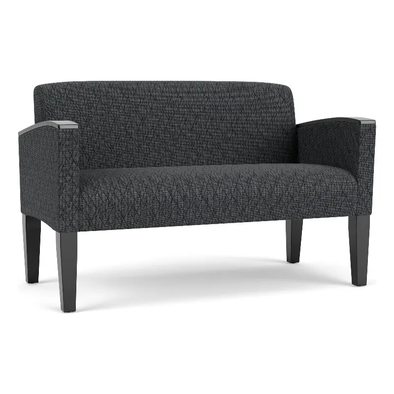 Lesro Belmont Lounge Reception Loveseat Black - Modern Lounge Seating