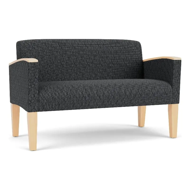 Lesro Belmont Lounge Reception Loveseat Black - Elegant Reception Seating