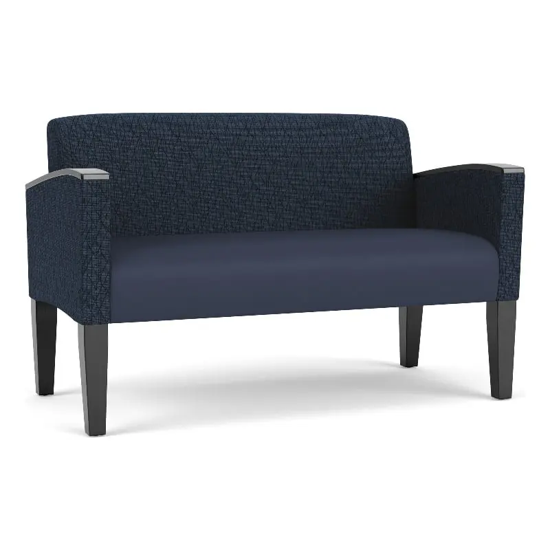 Lesro Belmont Lounge Reception Loveseat Blue - Elegant Office Furniture