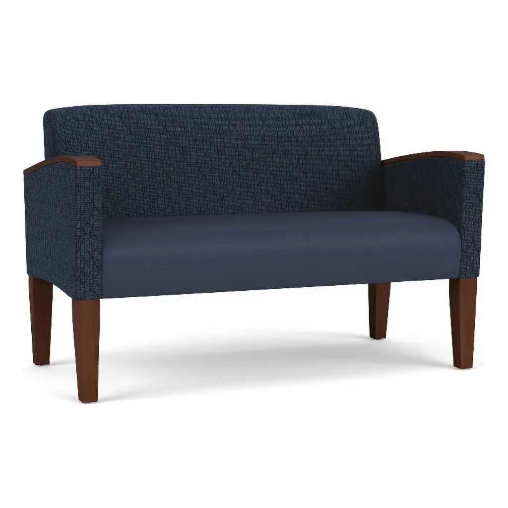 Lesro Belmont Lounge Reception Loveseat Blue - Stylish Office Seating