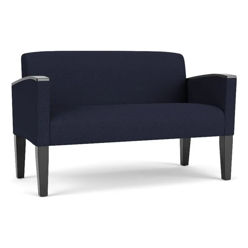 Lesro Belmont Lounge Reception Loveseat Blue - Stylish Waiting Room Sofa