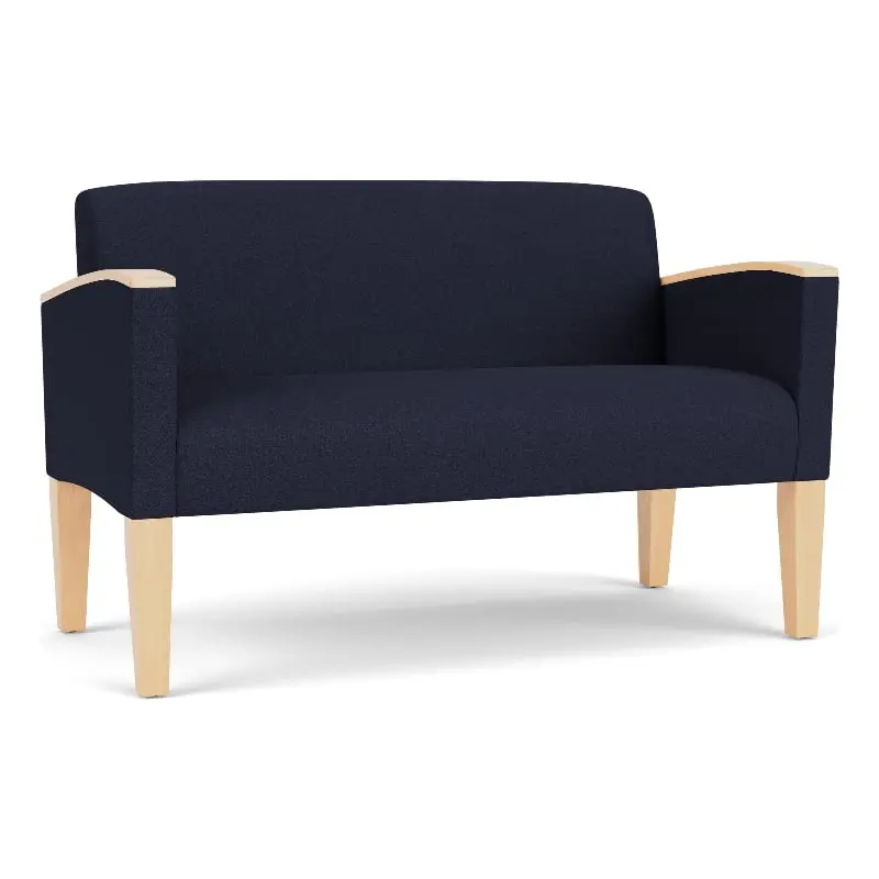 Lesro Belmont Lounge Reception Loveseat Blue - Comfortable Lounge Sofa Offices