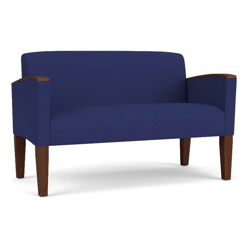 Lesro Belmont Lounge Reception Loveseat Blue - Versatile Office and Home Loveseat
