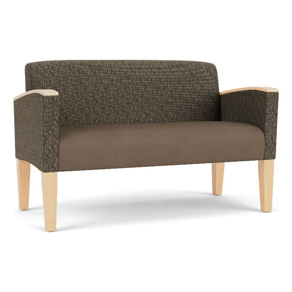 Lesro Belmont Lounge Reception Loveseat Brown - Comfortable Lounge Furniture