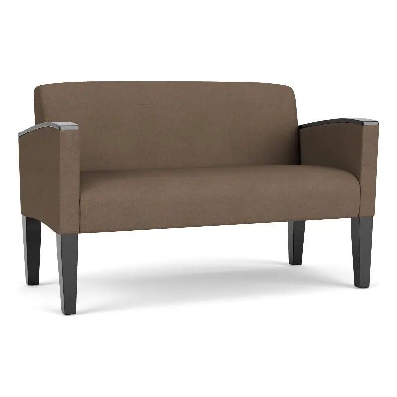 Lesro Belmont Lounge Reception Loveseat Brown - Elegant Lounge Seating