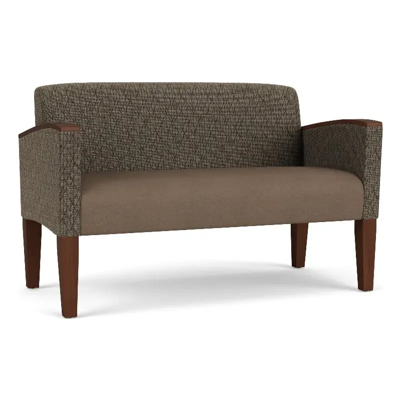 Lesro Belmont Lounge Reception Loveseat Brown - Durable Office Furniture