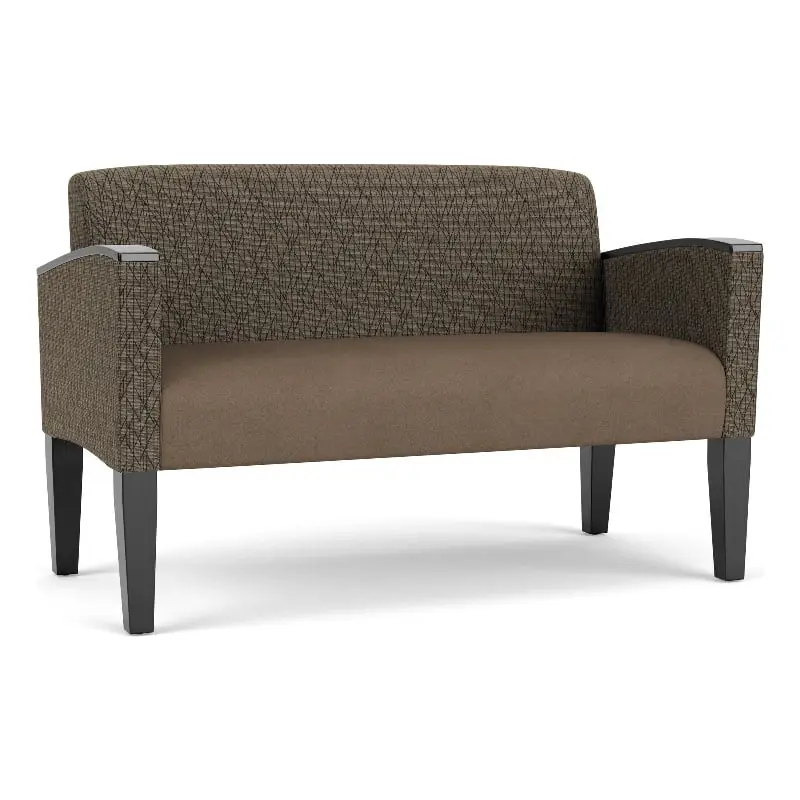 Lesro Belmont Lounge Reception Loveseat Brown - Modern Office Seating