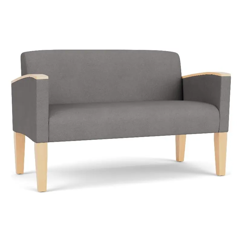 Lesro Belmont Lounge Reception Loveseat Gray - Modern Reception Seating
