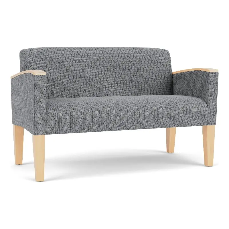 Lesro Belmont Lounge Reception Loveseat Gray - Stylish Lounge Furniture