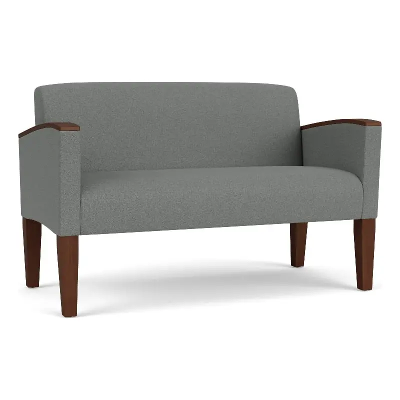 Lesro Belmont Lounge Reception Loveseat Gray - Modern Lounge Seating Solution