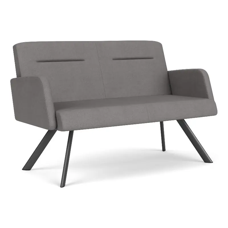 Willow Lounge Reception Loveseat Durable Steel Legs - Contemporary Office Furniture Lesro